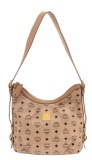 MCM Ivory Visetos Coated Canvas Hobo Bag