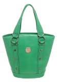 MCM Green Coated Canvas Tote Bag