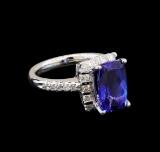 14KT White Gold 3.17 ctw Tanzanite and Diamond Ring