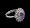 2.18 ctw Tanzanite and Diamond Ring - 14KT White Gold