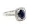 1.68 ctw Oval Brilliant Blue Sapphire And Diamond Ring - 14KT White Gold