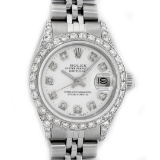 Rolex Ladies Stainless Steel White Diamond Lugs & Datejust Wristwatch