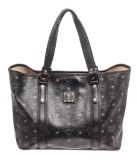 MCM Black Canvas Shopper Tote Bag