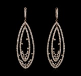 14KT Rose Gold 3.75 ctw Diamond Earrings