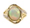 3.12 ctw Opal and Diamond Ring - 14KT Yellow Gold