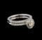 1.17 ctw Diamond Wedding Ring Set - 14KT White Gold