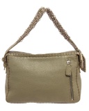 Fendi Green Leather Selleria Shoulder Bag
