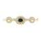 Vintage 18k Gold 4.0 ctw Bezel Oval Sapphire & Pave Round Diamond Bangle Bracele