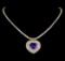 14KT Yellow Gold 13.62 ctw Tanzanite and Diamond Necklace