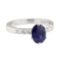2.07 ctw Sapphire and Diamond Ring - 14KT White Gold