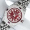 Rolex Ladies Stainless Steel Red Ruby & Diamond Datejust Wristwatch With Rolex W