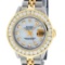 Rolex Ladies 2T MOP 2 ctw Diamond Datejust Wristwatch With Wooden Watch Winder