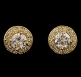 1.34 ctw Diamond Earrings - 14T Yellow Gold