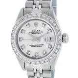 Rolex Ladies Stainless Steel Silver Diamond 26MM Oyster Perpetual Datejust