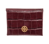 Tory Burch Brown Embossed Parker Foldable Wallet