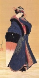 Hokusai - Beauty with Umbrella in the Snow