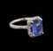 2.45 ctw Tanzanite and Diamond Ring - 14KT White Gold