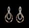 0.76 ctw Diamond Earrings - 14KT Two Tone Gold