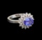 14KT White Gold 1.79 ctw Tanzanite and Diamond Ring