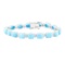 20.80 ctw Turquoise And Diamond Bracelet - 14KT White Gold