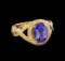 14KT Yellow Gold 2.33 ctw Tanzanite and Diamond Ring