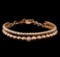 0.28 ctw Diamond Bangle Bracelet - 14KT Rose Gold