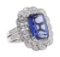 10.17 ctw Tanzanite and Diamond Ring - Platinum