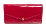 Louis Vuitton Red Vernis Leather Sarah NM Wallet