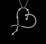 14KT White Gold 0.83 ctw Diamond Pendant With Chain