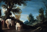 Guercino - Landscape with Women Bathing