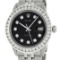 Rolex Mens Stainless Steel Black Jubilee 3 ctw Diamond Datejust Wristwatch 36MM