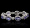 14KT Two-Tone Gold 25.74 ctw Tanzanite and Diamond Bracelet