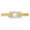 Albadoro Italian 18K Yellow White Gold Unique Geometric Polished Bar Brooch Pin