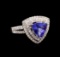 14KT White Gold 1.76 ctw Tanzanite and Diamond Ring