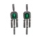 3.24 ctw Emerald and Diamond Earrings - Platinum