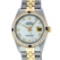Rolex Mens 2 Tone Mother Of Pearl Diamond & Sapphire 36MM Datejust Wristwatch