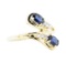 1.30 ctw Sapphire and Diamond Ring - 14KT Yellow Gold