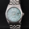 Rolex Mens Stainless Steel Ice Blue Diamond Oyster Perpetual 36MM Datejust Wrist