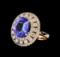 5.50 ctw Tanzanite and Diamond Ring - 14KT Rose Gold