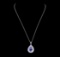 10.79 ctw Tanzanite and Diamond Pendant With Chain - 14KT White Gold