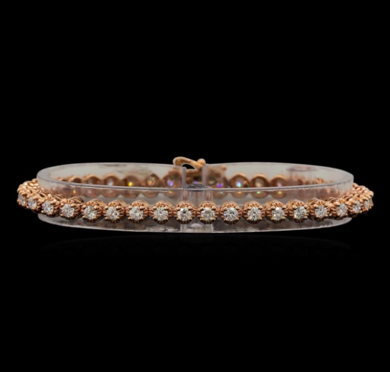 14KT Rose Gold 3.28 ctw Diamond Tennis Bracelet