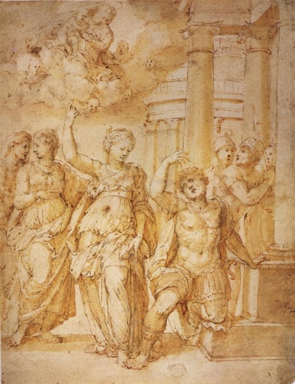 Andrea Riccio - Sibylle Announcing the Birth of Christ to Emperor Augustus