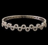 1.55 ctw Diamond Bangle Bracelet - 18KT White Gold