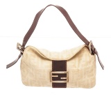 Fendi Beige Canvas Zucca Shoulder Bag