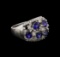 14KT White Gold 2.34 ctw Sapphire and Diamond Ring