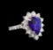 14KT White Gold 3.25 ctw Tanzanite and Diamond Ring