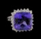 14KT White Gold 12.95 ctw GIA Certified Tanzanite and Diamond Ring