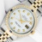 Rolex Mens 2 Tone White Diamond & Sapphire 36 Datejust Oyster Perpetual Wristwat