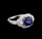 14KT White Gold 2.58 ctw Sapphire and Diamond Ring