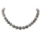 0.67 ctw Diamond and Tahitian Pearl Necklace - 14KT White Gold